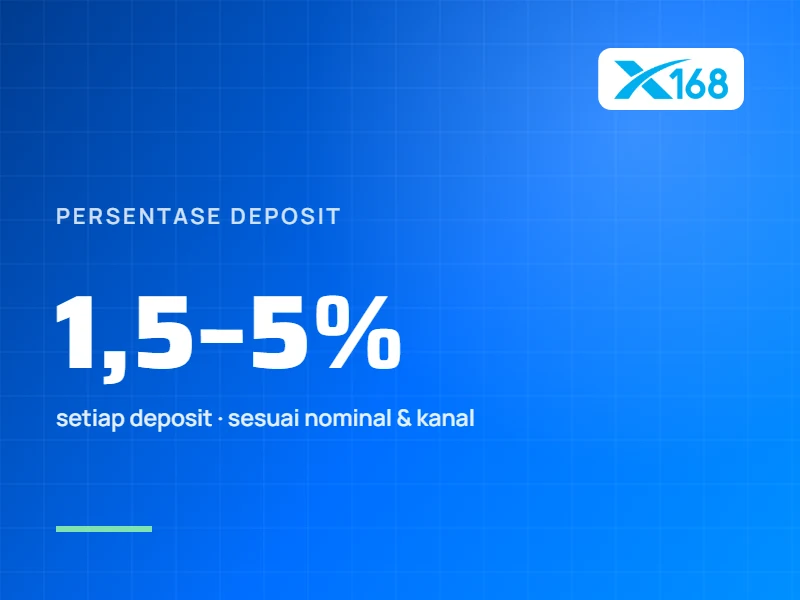 Bonus Persentase Deposit: 1,5% sampai 5%