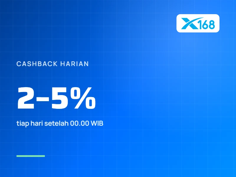 Cashback Harian: 2% sampai 5% Sesuai Level VIP